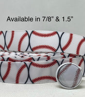 BASEBALL inspired grosgrain ribbon and/or coordinating 1" flatbacks. Perfect for bow making and many other crafts.