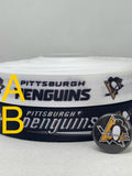 PITTSBURGH PENGUINS inspired 7/8" grosgrain ribbon and/or coordinating 1" flatbacks. Perfect for hair bows and many other crafts.