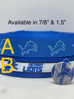 DETROIT LIONS inspired grosgrain ribbon and/or coordinating 1" flatbacks.  Perfect for bow making and many other crafts.