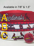 ST LOUIS CARDINALS inspired grosgrain ribbon and/or coordinating 1" flatbacks. Perfect for hair bows and many other cratfs.