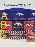 Denver Broncos inspired 7/8" & 1.5" grosgrain ribbon and/or coordinating 1" flatbacks.  Perfect for bow making and many other crafts.