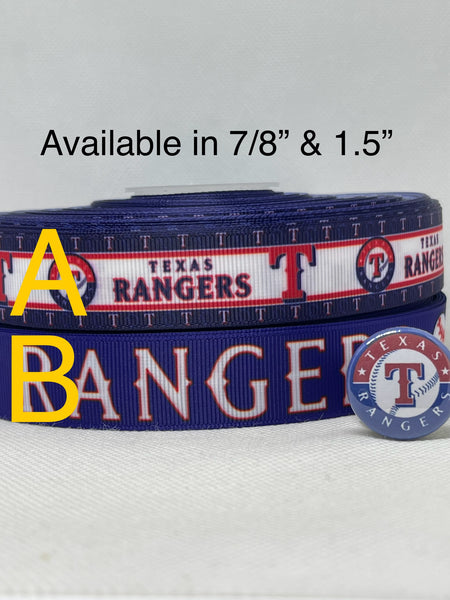 TEXAS RANGERS inspired grosgrain ribbon and/or coordinating 1" flatbacks. Perfect for hair bows and many other cratfs.