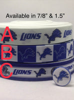 DETROIT LIONS inspired grosgrain ribbon and/or coordinating 1" flatbacks.  Perfect for bow making and many other crafts.