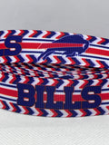 Buffalo Bills inspired grosgrain ribbon and/or coordinating 1" flatbacks.  Perfect for bow making and many other crafts.