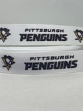 PITTSBURGH PENGUINS inspired 7/8" grosgrain ribbon and/or coordinating 1" flatbacks. Perfect for hair bows and many other crafts.
