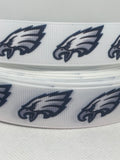 PHILADELPHIA EAGLES inspired grosgrain ribbon and/or coordinating 1" flatbacks.  Perfect for bow making and many other crafts.
