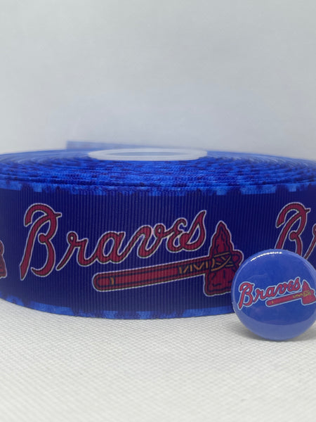 ATLANTA BRAVES inspired 1.5" grosgrain ribbon and/or coordinating 1" flatbacks. Perfect for many different crafts.