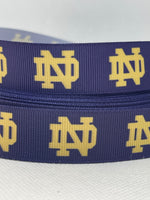 NOTRE DAME FIGHTING IRISH inspired grosgrain ribbon and/or coordinating 1" flatbacks. Perfect for bow making and many other crafts.