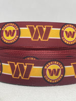 WASHINGTON COMMANDERS inspired grosgrain ribbon and/or coordinating 1" flatbacks. Perfect for hair bows and many other crafts.