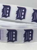 DETROIT TIGERS inspired grosgrain ribbon and/or coordinating 1" flatbacks.  Perfect for bow making and many other crafts.