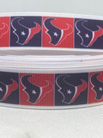 Houston Texans inspired grosgrain ribbon and/or coordinating 1" flatbacks.  Perfect for bow making and many other crafts.