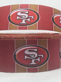 SAN FRANCISCO 49ERS inspired grosgrain ribbon and/or coordinating 1" flatbacks.  Perfect for bow making and many other crafts.