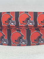 Cleveland Browns inspired 7/8" & 1.5" grosgrain ribbon and/or coordinating 1" flatbacks. Perfect for bow making and many other crafts.