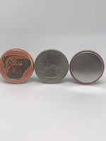 Cleveland Browns inspired 7/8" & 1.5" grosgrain ribbon and/or coordinating 1" flatbacks. Perfect for bow making and many other crafts.