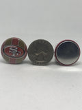 SAN FRANCISCO 49ERS inspired grosgrain ribbon and/or coordinating 1" flatbacks.  Perfect for bow making and many other crafts.