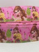 PRINCESS BELLE inspired grosgrain ribbon and/or coordinating 1" flatbacks. Perfect for bow making and many other crafts.