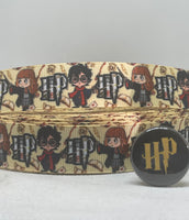 HARRY POTTER inspired grosgrain ribbon and/or coordinating 1" flatbacks. Perfect for bow making and many other crafts.