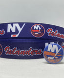 NEW YORK ISLANDERS inspired 1" grosgrain ribbon and/or coordinating 7/8" flatbacks. Perfect for hair bows and many other crafts.