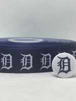 DETROIT TIGERS inspired grosgrain ribbon and/or coordinating 1" flatbacks.  Perfect for bow making and many other crafts.