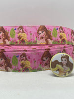 PRINCESS BELLE inspired grosgrain ribbon and/or coordinating 1" flatbacks. Perfect for bow making and many other crafts.