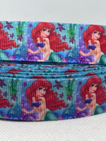 PRINCESS ARIEL inspired grosgrain ribbon and/or coordinating 1" flatbacks. Perfect for bow making and many other crafts.