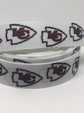 Kansas City Chiefs inspired 7/8" & 1.5" grosgrain ribbon and/or coordinating 1" flatbacks.  Perfect for bow making and many other crafts.