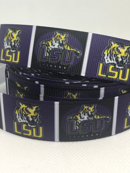 Lsu Ribbon LSU TIGERS inspired grosgrain ribbon and/or coordinating flatbacks. Pe ...