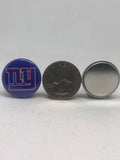 New York Giants inspired grosgrain ribbon and/or coordinating 1" flatbacks.  Perfect for bow making and many other crafts.