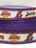 LOS ANGELES LAKERS inspired grosgrain ribbon and/or coordinating 1" flatbacks. Perfect for bow making and many other crafts.