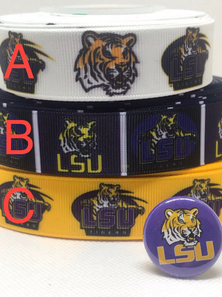 Lsu Ribbon LSU TIGERS inspired grosgrain ribbon and/or coordinating flatbacks. Pe ...