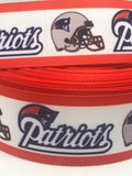 New England Patriots inspired grosgrain ribbon and/or coordinating 1" flatbacks. Perfect for bow making and many other crafts.