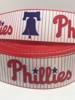 PHILADELPHIA PHILLIES  inspired grosgrain ribbon and/or coordinating 1" flatbacks. Perfect for hair bows and many other crafts.