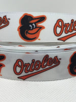 BALTIMORE ORIOLES inspired grosgrain ribbon and/or coordinating 1" flatbacks. Perfect for bow making and many other crafts.