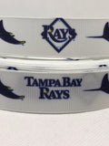 Tampa Bay Rays inspired 7/8" grosgrain ribbon and/or coordinating 1" flatbacks. Perfect for hair bows and many other crafts.