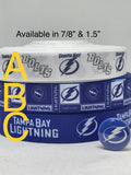 Tampa Bay Lightning inspired 7/8" or 1.5" grosgrain ribbon and/or coordinating 1" flatbacks. Perfect for hair bows and many other crafts.