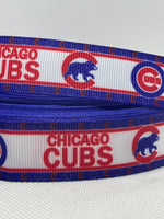 CHICAGO CUBS inspired grosgrain ribbon and/or coordinating 1" flatbacks. Perfect for bow making and many other crafs.