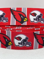 Arizona Cardinals inspired grosgrain ribbon and/or coordinating 1" flatbacks.  Perfect for bow making and many other crafts.