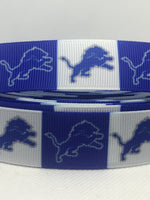 DETROIT LIONS inspired grosgrain ribbon and/or coordinating 1" flatbacks.  Perfect for bow making and many other crafts.