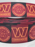 WASHINGTON COMMANDERS inspired grosgrain ribbon and/or coordinating 1" flatbacks. Perfect for hair bows and many other crafts.