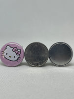 HELLO KITTY inspired 7/8" grosgrain ribbon and/or coordinating 1" flatbacks. Perfect for bow making and many other crafts.