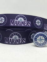 SEATTLE MARINERS inspired 7/8" grosgrain ribbon and/or coordinating 1" flatbacks. Perfect for hair bows and many other crafts.