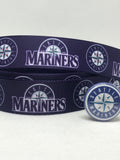 SEATTLE MARINERS inspired 7/8" grosgrain ribbon and/or coordinating 1" flatbacks. Perfect for hair bows and many other crafts.