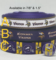 MINNESOTA VIKINGS inspired grosgrain ribbon and/or coordinating 1" flatbacks. Perfect for bow making and many other crafts.