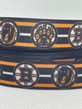 BOSTON BRUINS inspired grosgrain ribbon and/or coordinating 1" flatbacks. Perfect for bow making and many other crafts.