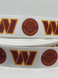 WASHINGTON COMMANDERS inspired grosgrain ribbon and/or coordinating 1" flatbacks. Perfect for hair bows and many other crafts.