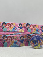 PRINCESS inspired grosgrain ribbon and/or coordinating 1" flatbacks. Perfect for bow making and many other crafts.