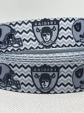 LAS VEGAS RAIDERS inspired grosgrain ribbon and/or coordinating 1" flatbacks. Perfect for bow making and many other crafts.