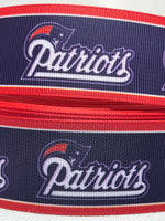 New England Patriots inspired grosgrain ribbon and/or coordinating 1" flatbacks. Perfect for bow making and many other crafts.