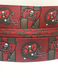 Tampa Bay Buccaneers inspired grosgrain ribbon and/or coordinating 1" flatbacks.  Perfect for bow making and many other crafts.