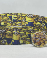 MINIONS inspired grosgrain ribbon and/or coordinating 1" flatbacks. Perfect for bow making and many other crafts.